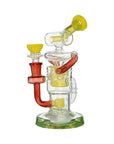 Calibear Honeycomb Twisted Recycler Dab Rig | 8" Borosilicate Glass Rig with Honeycomb Chamber & Twisted Recycler