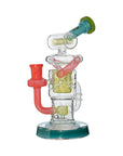 Calibear Honeycomb Twisted Recycler Dab Rig | 8" Borosilicate Glass Rig with Honeycomb Chamber & Twisted Recycler
