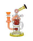 Calibear Honeycomb Twisted Recycler Dab Rig | 8" Borosilicate Glass Rig with Honeycomb Chamber & Twisted Recycler