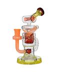 Calibear Honeycomb Twisted Recycler Dab Rig | 8" Borosilicate Glass Rig with Honeycomb Chamber & Twisted Recycler