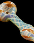 "Twisty Cane" Spoon Glass Pipe (Various Colors)