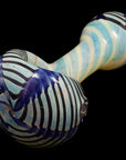 "Twisty Cane" Spoon Glass Pipe (Various Colors)