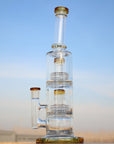 Approx. 12" Dual Matrix Percolator Glass Water Pipe