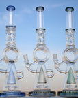 18.5" Recycler Style Donut Percolator Glass Water Pipe