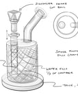 Twenties Collection Water Pipe | Amber