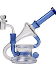 Human Grade 7.5" Recycler 45 (Triple Marble) Glass Rig Water Pipe