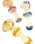 Thick Color-Changing Striped Glass Spoon Pipe “Squiggle Pop” – 5″ – Assorted