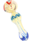 Thick Color-Changing Striped Glass Spoon Pipe “Squiggle Pop” – 5″ – Assorted