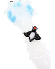 Empire Glassworks “Icy Penguins” Glass Hand Pipe – 4½″ – US-Made
