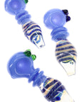 Silver Fumed Ring Glass Spoon Pipe “Saturn Stripe” – 4½″ – Assorted