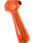 Colorful Frit Striped Glass Spoon Pipe “Rasta Racer” – 4½″ – Assorted