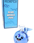 Hemper Blue Whale Glass Hand Pipe – 4″