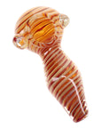 Silver Fumed Spiral Spoon Pipe “Ribbon Loop” – 4½″ – Assorted Colors