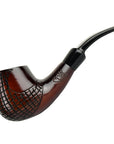 Pulsar Shire Pipes Engraved Brandy Cherry Tobacco Pipe - 5.5†/ Figured Wood