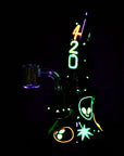420 Alien Glow In The Dark Glass Dab Rig - 6.5" / 14mm F