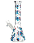 Little Blue Creature Beaker Glass Water Pipe - 10" / 14mm F