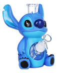 Little Blue Creature Vinyl on Glass Water Pipe - 7" / 14mm F