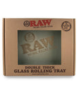 RAW Double Thick Glass Rolling Tray - Frosted - Large
