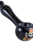 Crush Laser-Etched Hand Pipe with Skull Logo in Vibrant Colors - 4" Borosilicate
