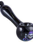 Crush Laser-Etched Hand Pipe with Skull Logo in Vibrant Colors - 4" Borosilicate