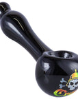 Crush Laser-Etched Hand Pipe with Skull Logo in Vibrant Colors - 4" Borosilicate