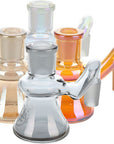 4CT BUNDLE - Pulsar Electroplated Glass Dropdown Ash Catcher - 14mm / 90D / Assorted Colors