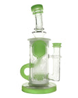 Calibear Sandblasted Klein Recycler Dab Rig with Seed of Life Perc – 8” Glass Rig