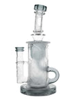 Calibear Sandblasted Klein Recycler Dab Rig with Seed of Life Perc – 8” Glass Rig