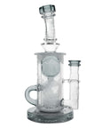 Calibear Sandblasted Klein Recycler Dab Rig with Seed of Life Perc – 8” Glass Rig