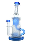 Calibear Sandblasted Klein Recycler Dab Rig with Seed of Life Perc – 8” Glass Rig