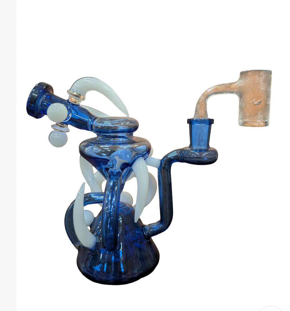 Spikes Recycler Dab Rig With Golden Goat Banger