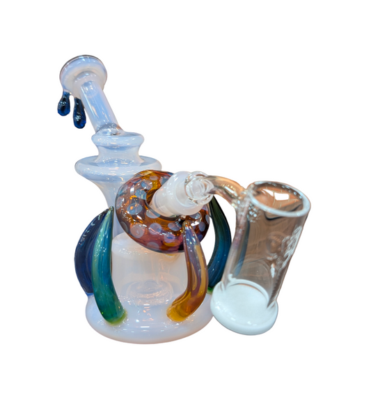 Vortex Recycler Dab Rig With Golden Goat Banger