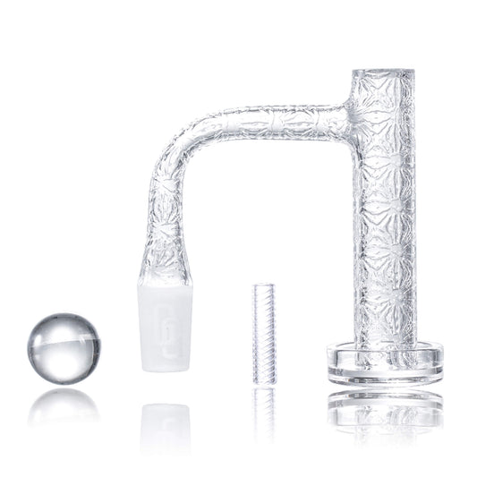 Engraved Control Tower Quartz Banger Kit | Sunburst Pattern Kit Shot | GG