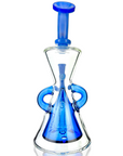 10" AFM Glass Hour Glass Colored Recycler Dab Rig