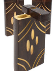Burned Wood Dugout “Night Lattice” – 4″ – Assorted