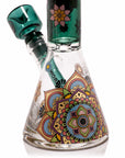Mandala Myriad Teal 10" Mini Beaker Bong