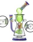 Calibear Wigwag Straight Fab Torus V2 Encased Two Opals W/ Seed of Life Perc
