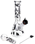 Pulsar Superstitious Kitty GLOW Glass Herb Pipe Duo - 9.75" / 14mm F