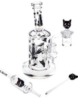 Pulsar Superstitious Kitty Glass Dab Rig Set - 8" / 14mm F