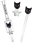 Pulsar Superstitious Kitty Glass Dab Rig Set - 8" / 14mm F