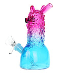 3CT BUNDLE - SeshGear Laid Back Llama Water Pipe - 6" / 14mm F / Assorted Ombre Colors