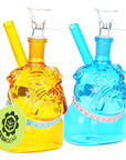 2CT BUNDLE - SeshGear English Bulldog Glass Water Pipe - 5" / 14mm F / Blue, Amber