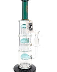 6B Glass Triple Tree Stemless Glass Bong – 12½″ – Assorted Colors