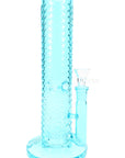 Wave-Texture Straight Shooter Bong “Ripple Rocket” – 10″ – Showerhead Perc – Ice Pinch