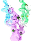 Stemless Glass Recycler Bong “Loop Bloom” – 6″ – Assorted Colors