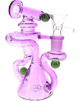 Stemless Glass Recycler Bong “Loop Bloom” – 6″ – Assorted Colors