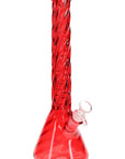Twisted Glass Beaker Bong “Frost Spiral” – Ice Pinch – 14½″ – Assorted Colors