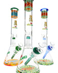 Reverse Rasta Beaker Bong “Rasta Matrix” – Dome Matrix Perc – 16″ – Assorted Colors