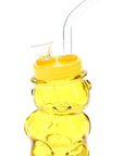 Colored Glass Bear Bong “Honey Puff” – 4″