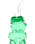 Colored Glass Bear Bong “Honey Puff” – 4″